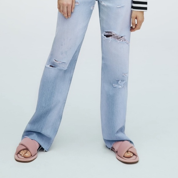 Zara Mauve Quilted square toe sandals/ slides